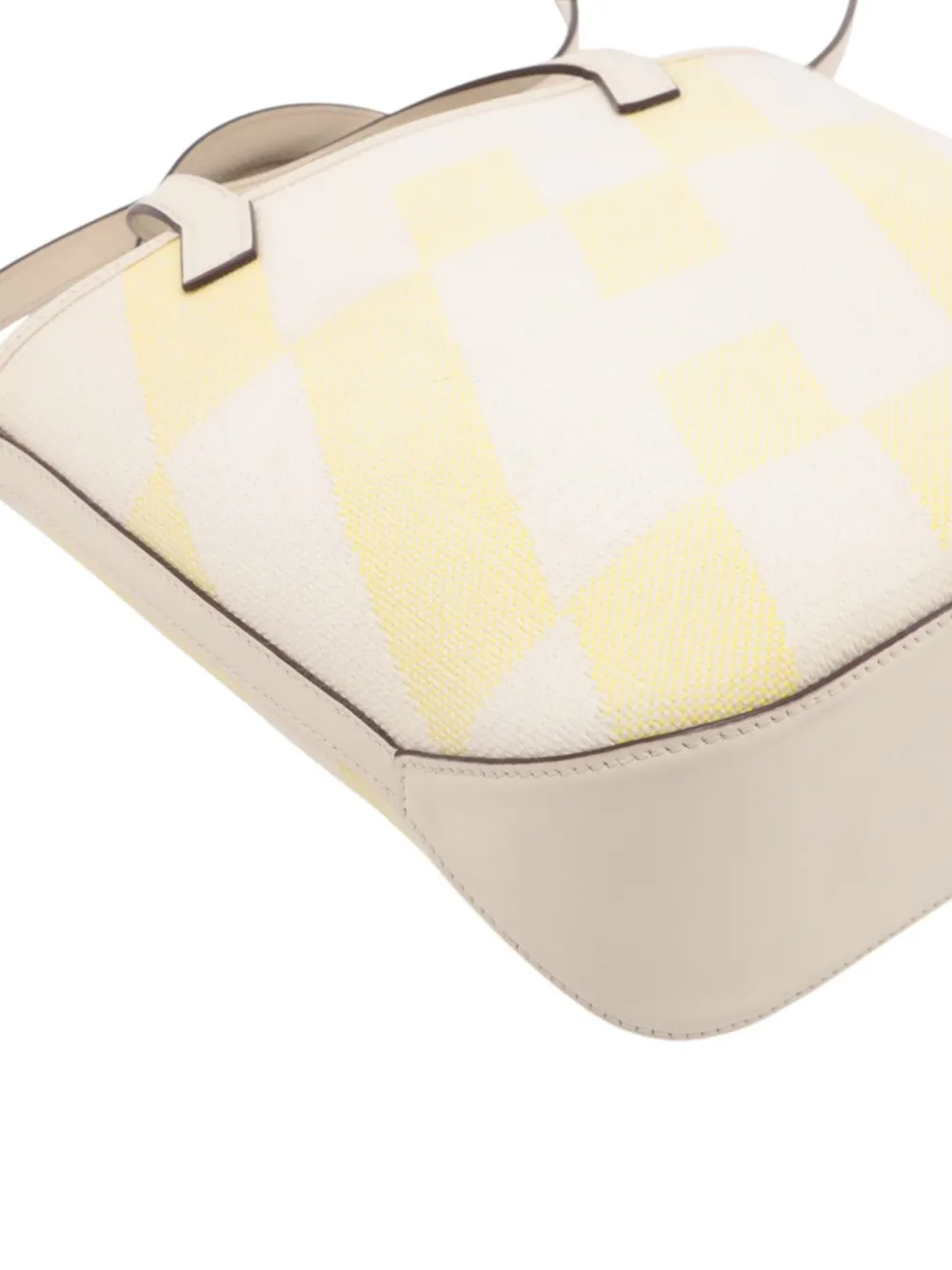 Hermès Pre-owned 2023 Toile and Swift Cabas H En Biais 27 Satchel in White, view 5