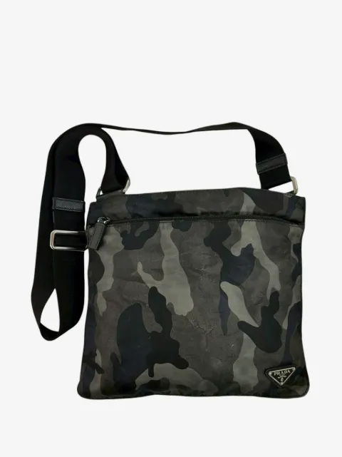 Prada Pre-Owned bandolera Tessuto con cremallera en la parte superior y motivo militar 2013-2026