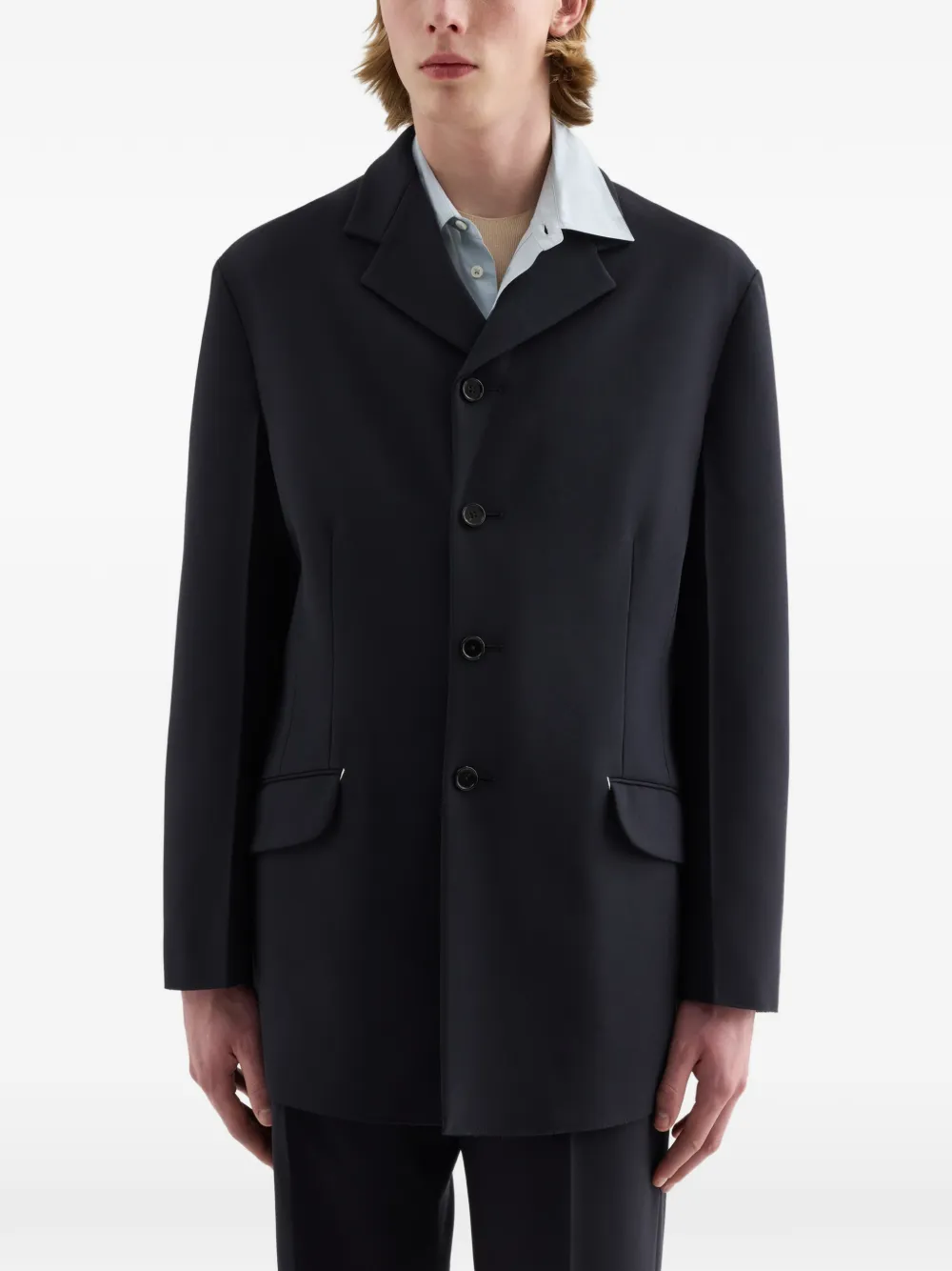 Jil Sander Gedeconstrueerd technisch crêpe jack Zwart