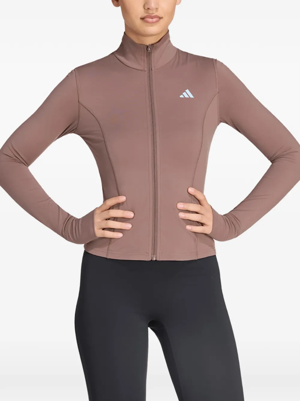 Adidas 3-Stripes Studio zip-through jacket Beige