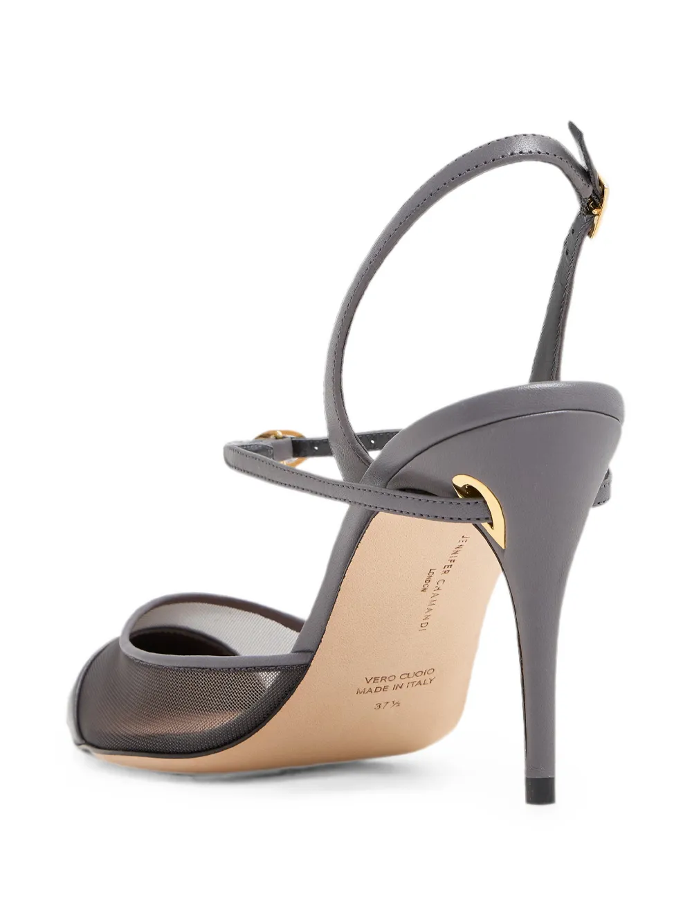Jennifer Chamandi Vittorio mesh-panel slingback pumps Grijs
