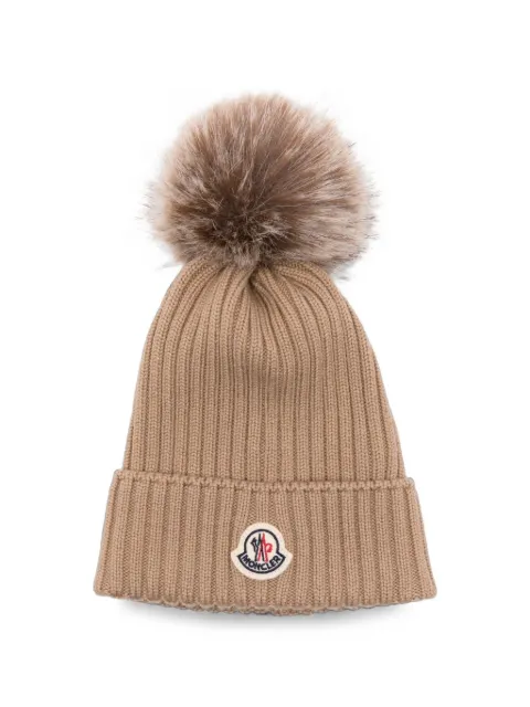 Moncler Enfant ribbed-knit pom-pom beanie hat