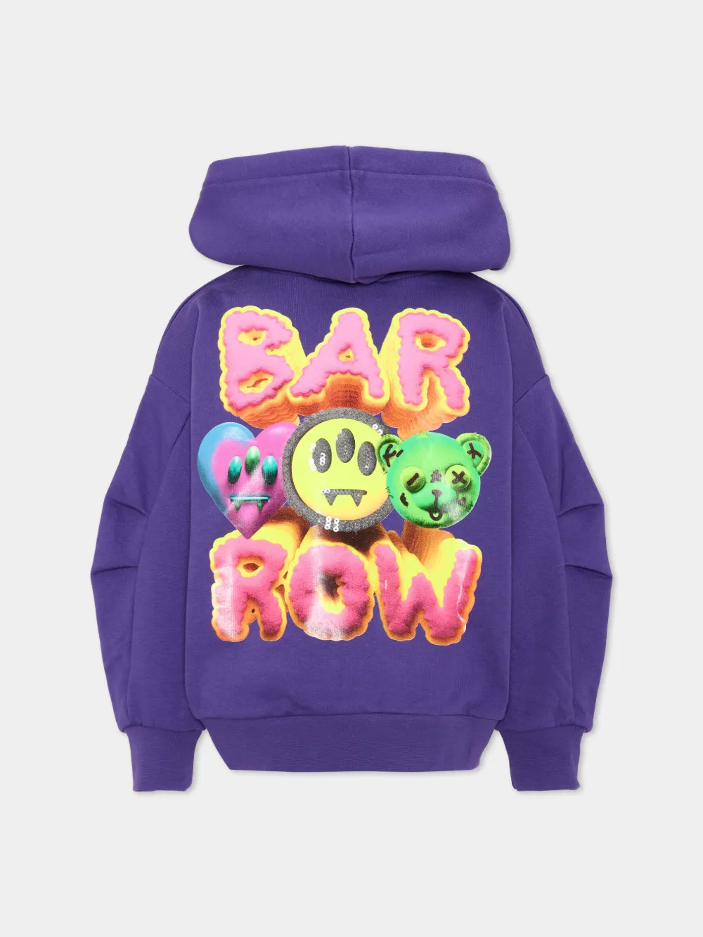 Barrow kids graphic-print cotton hoodie Paars