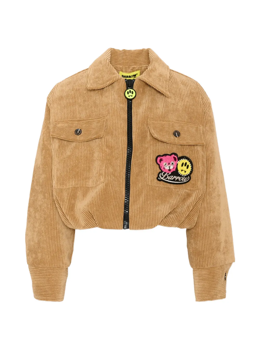 Barrow kids corduroy logo-patch jacket - Toni neutri