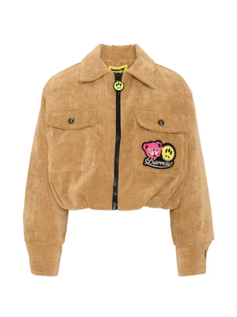 Barrow kids corduroy logo-patch jacket