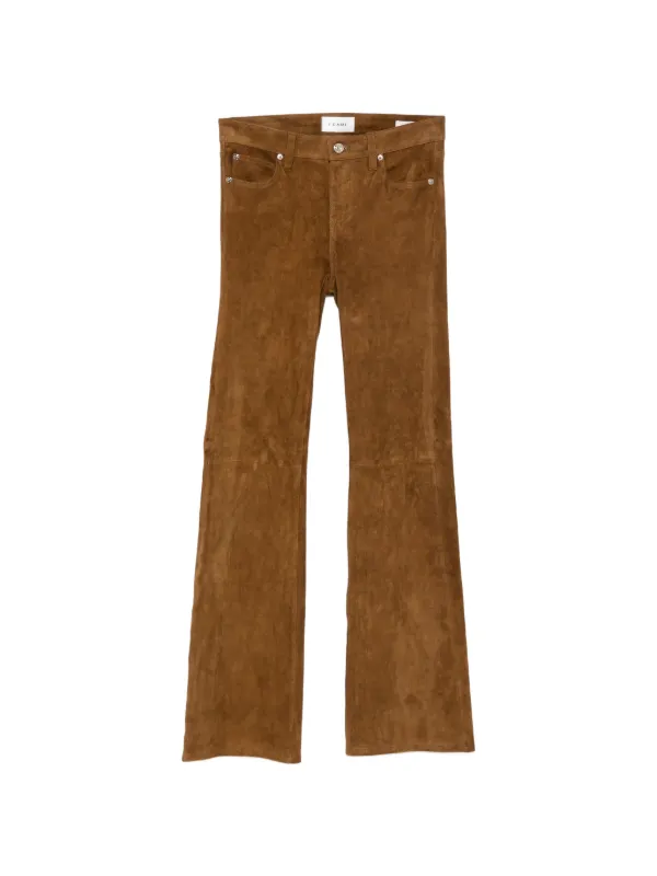 Frame The Rodeo Suede Flared Trousers in Brown
