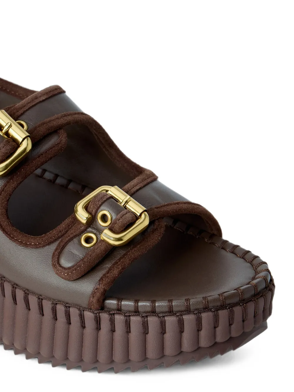 Chloé Nama wedge Sandals Bruin
