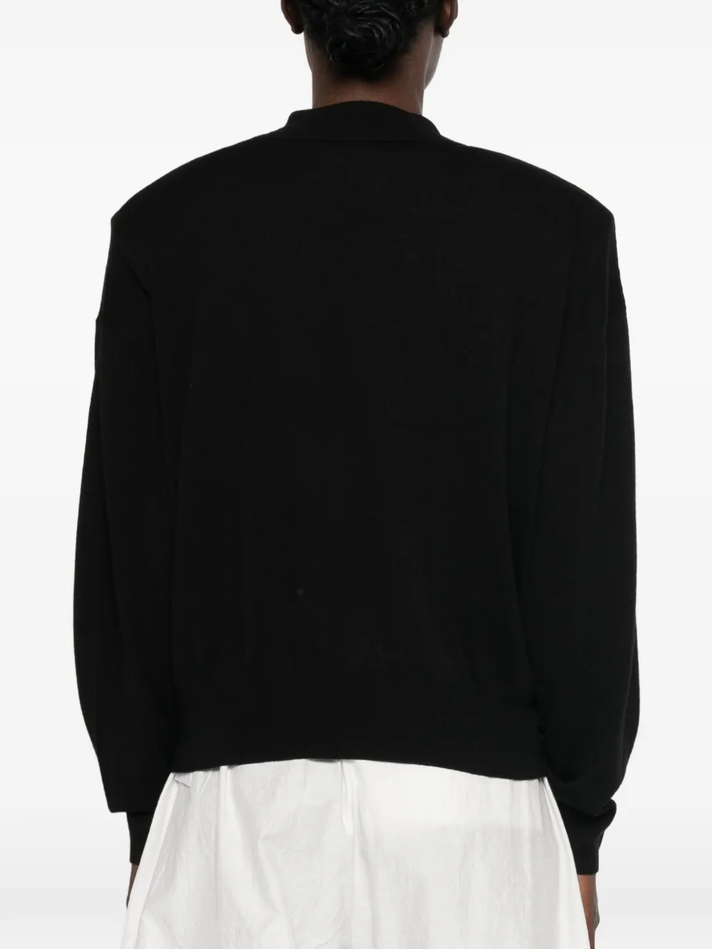 The Frankie Shop Rue trui met hoge hals en gewatteerde schouders Zwart