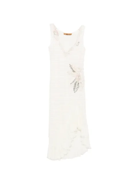 John Galliano Pre-Owned 2000s sequin-embellished ruffled midi dress