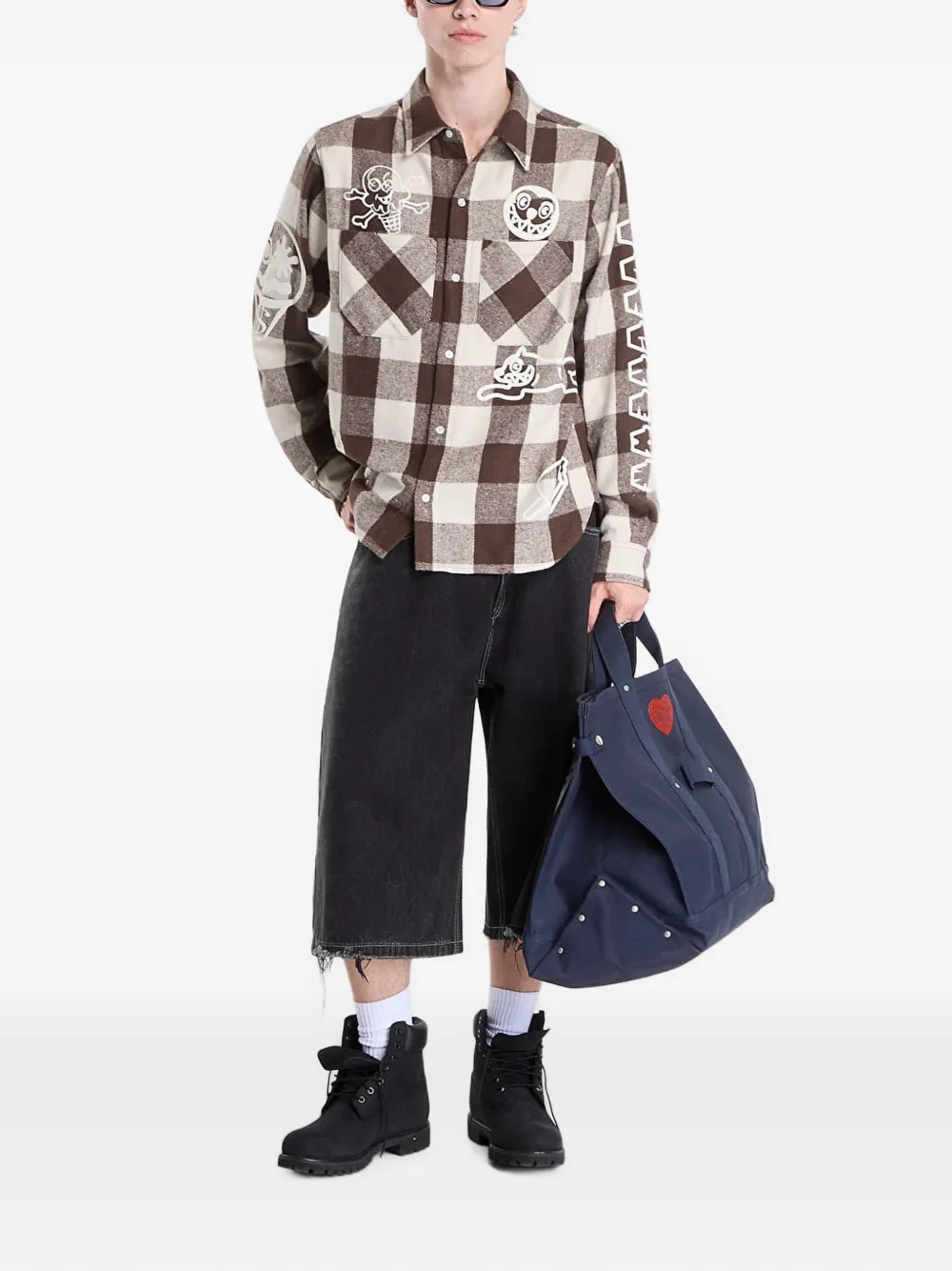 Billionaire Boys Club Ice Cream Geruit overhemd Bruin