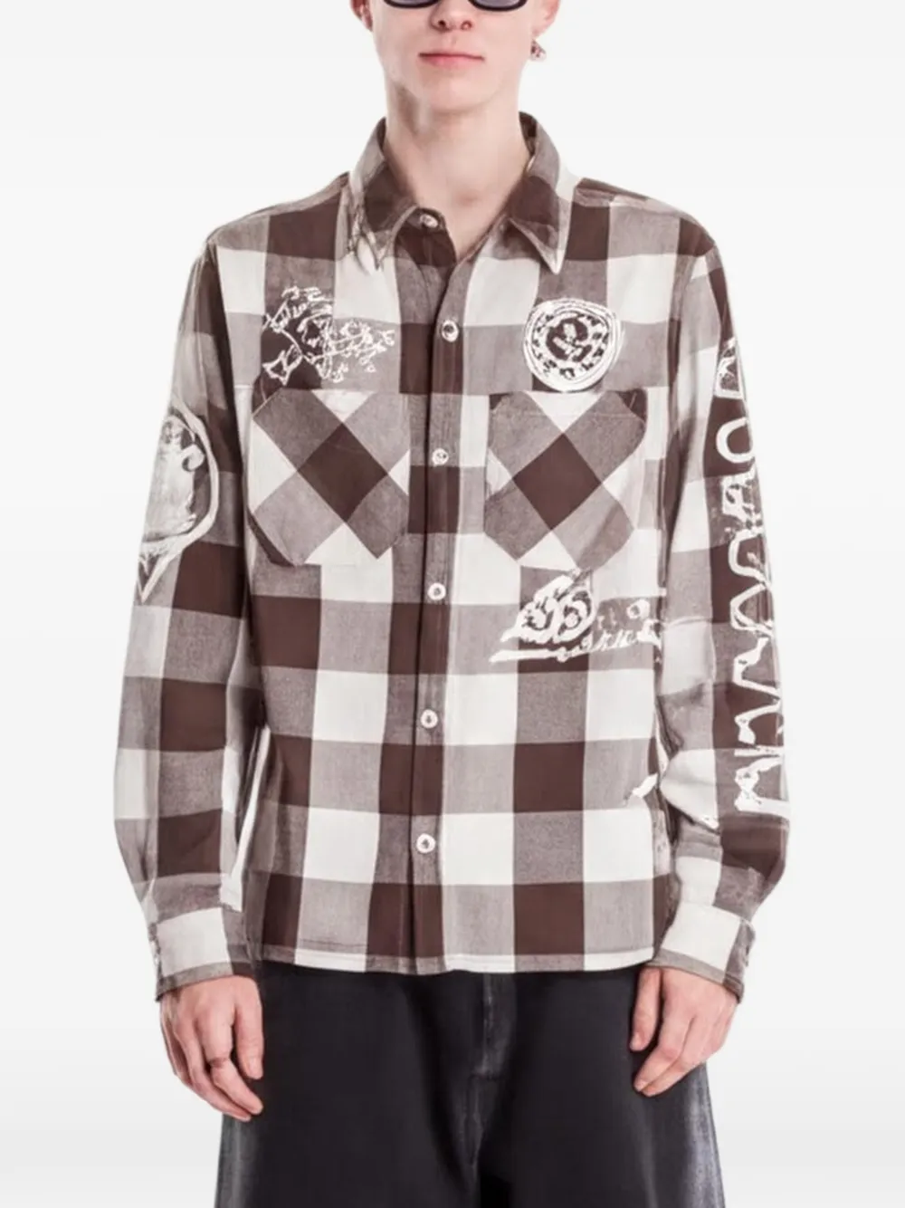 Billionaire Boys Club – Ice Cream Billionaire Boys Club, Ice Cream logo-print checked shirt in Brown