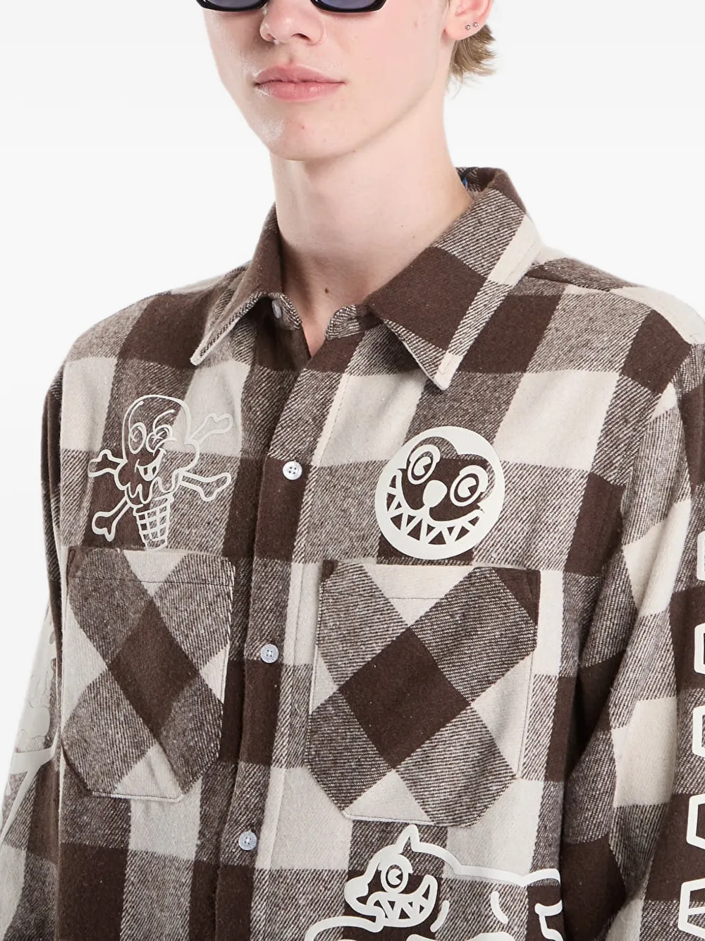 Billionaire Boys Club Ice Cream Geruit overhemd Bruin