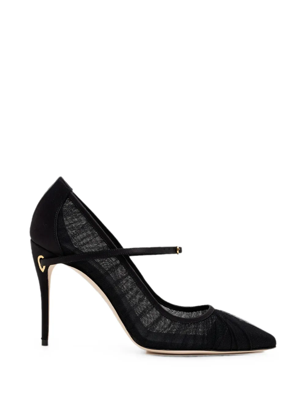 Jennifer Chamandi Lorenzo mesh-panelled pumps Zwart