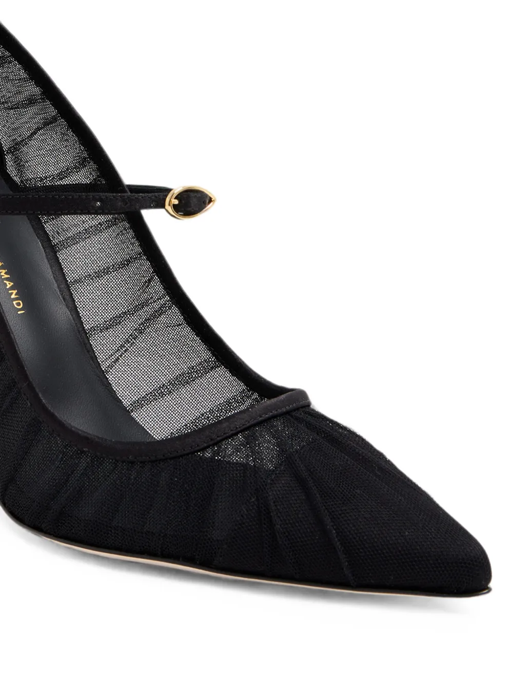 Jennifer Chamandi Lorenzo mesh-panelled pumps Zwart