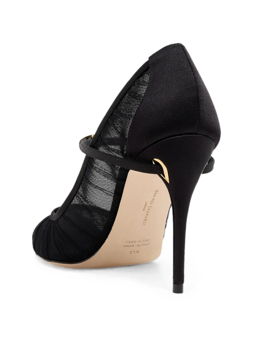Jennifer Chamandi Lorenzo mesh-panelled pumps Zwart