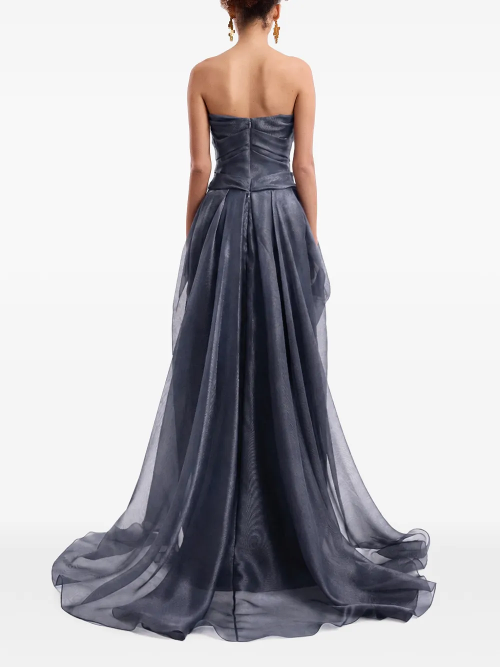 Gemy Maalouf Gedrapeerde avondjurk Blauw