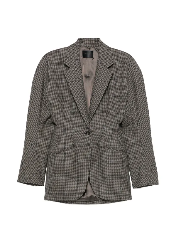 Mugler Checked Kimono Jacket in Grey