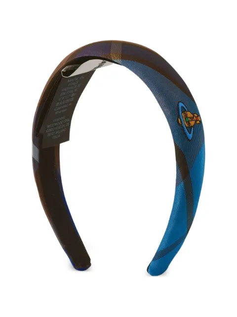 Vivienne Westwood Orb-embroidered tartan hairband