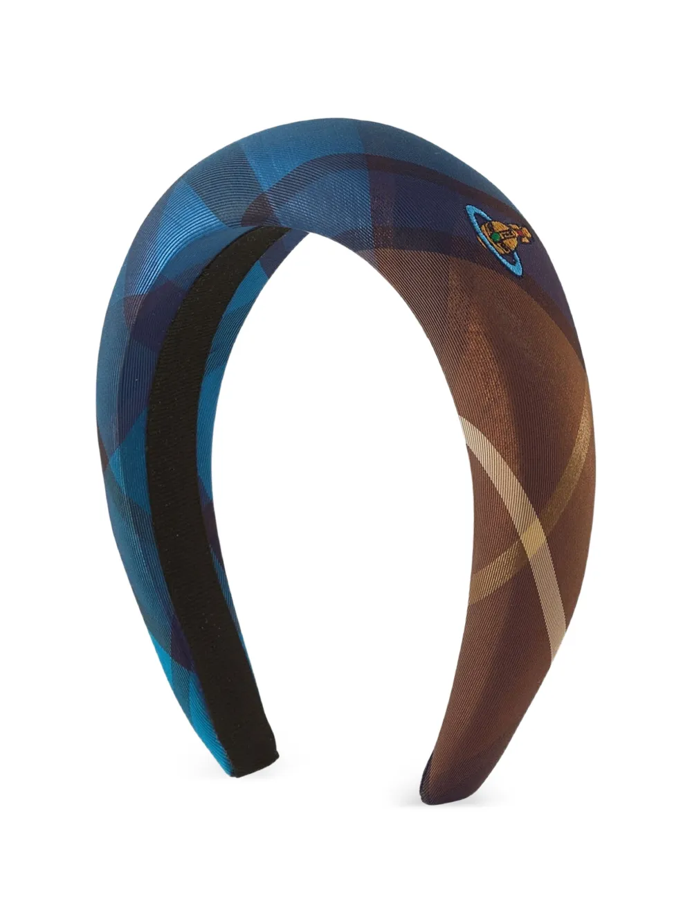 Vivienne Westwood tartan-print Orb-embroidered headband