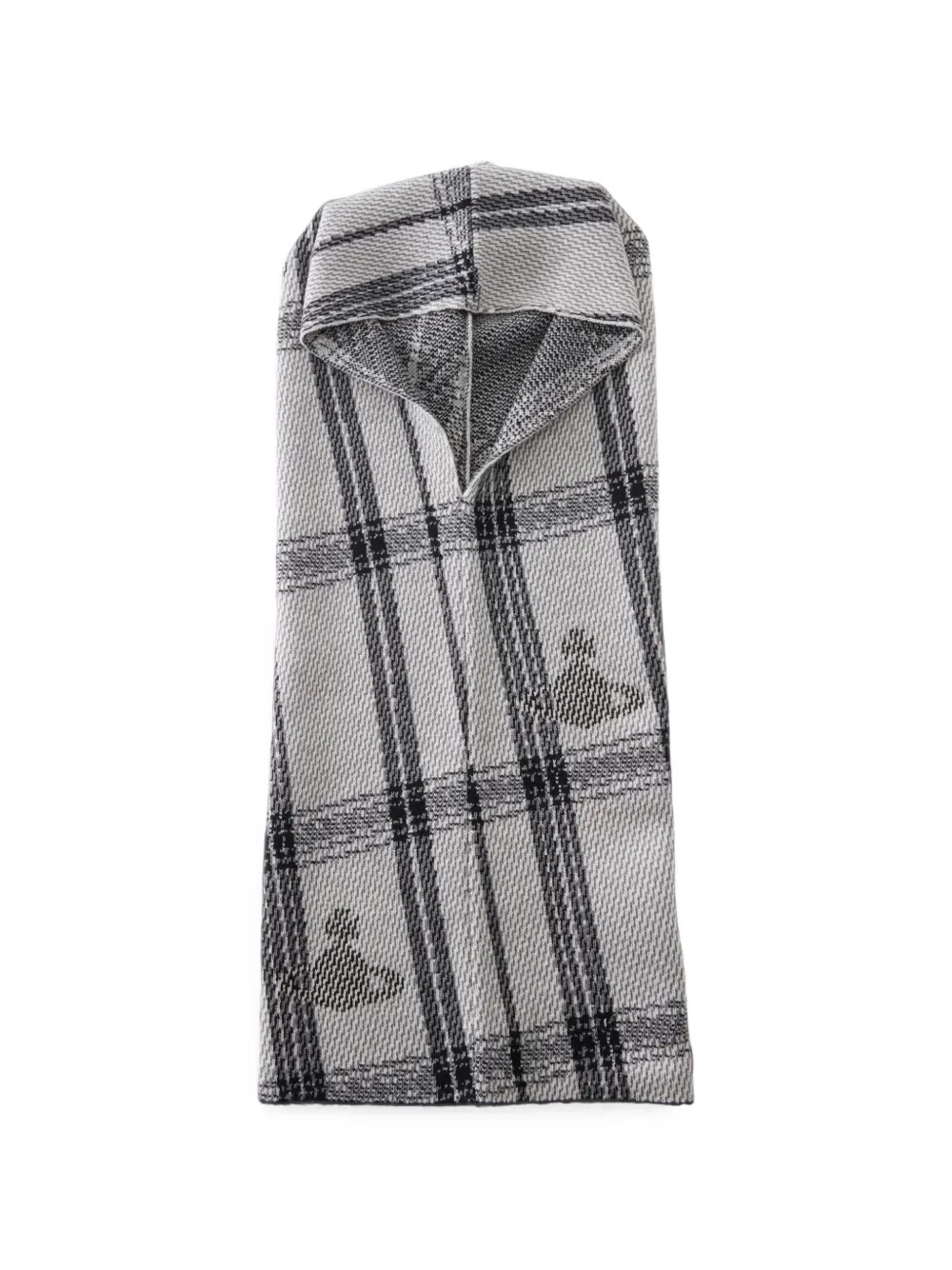 Vivienne Westwood Bi Tartan sjaal met Orb-patroon en capuchon Grijs