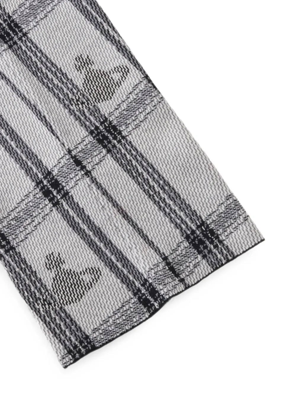 Vivienne Westwood Bi Tartan sjaal met Orb-patroon en capuchon Grijs