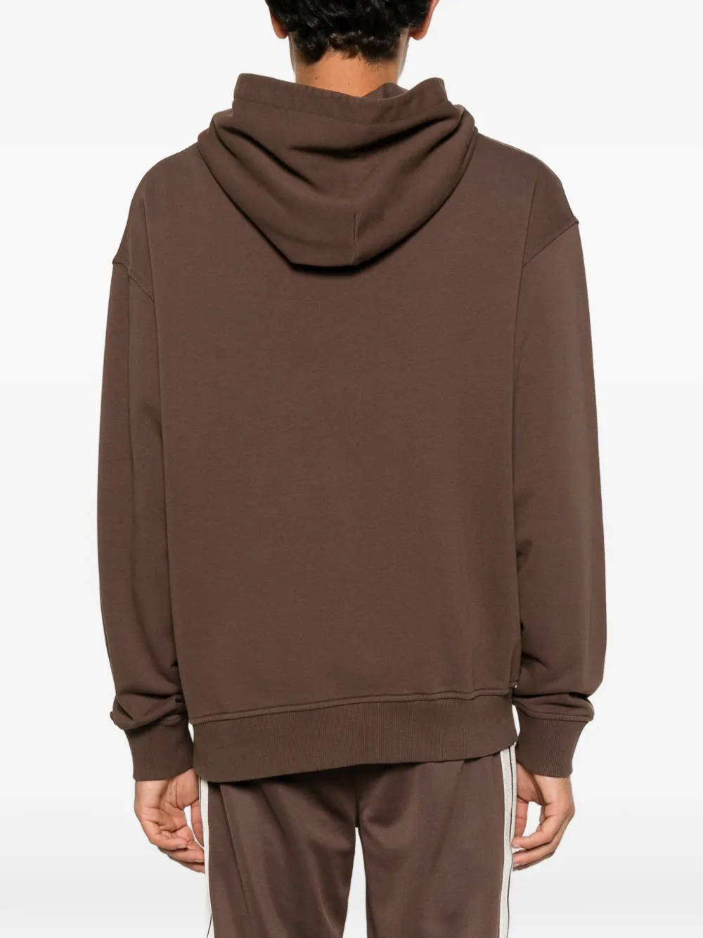 Palm Angels Neck Logo hoodie met print Bruin