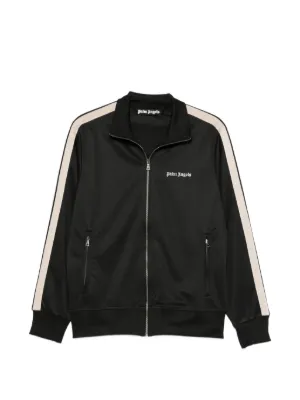 Palm Angels stripe-detail zip-up Sweatshirt | Black | FARFETCH
