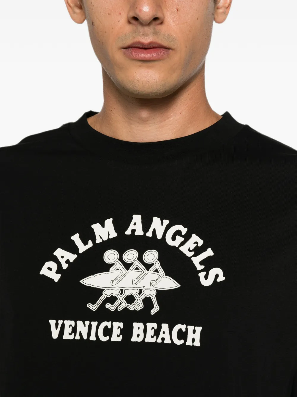 Palm Angels Venice Beach graphic-print T-shirt Zwart