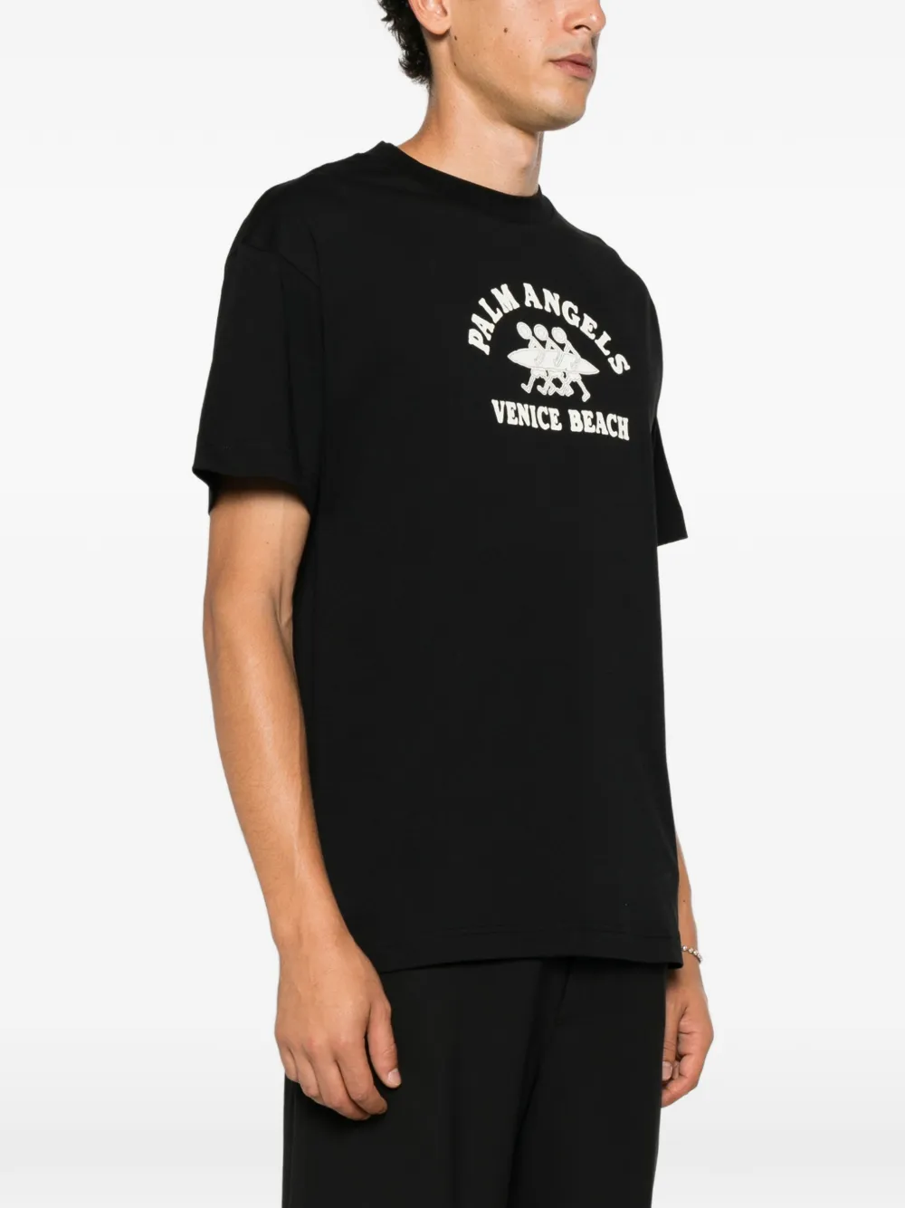 Palm Angels Venice Beach graphic-print T-shirt Zwart