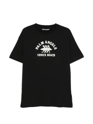 Palm Angels logo-print Cotton T-shirt | Black | FARFETCH