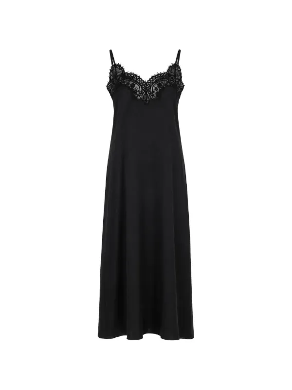 Co Lace-trim Silk Dress in Black