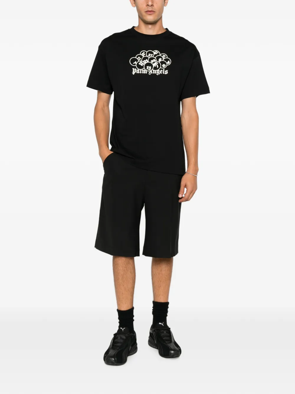 Palm Angels PA Pool T-shirt met grafische print Zwart