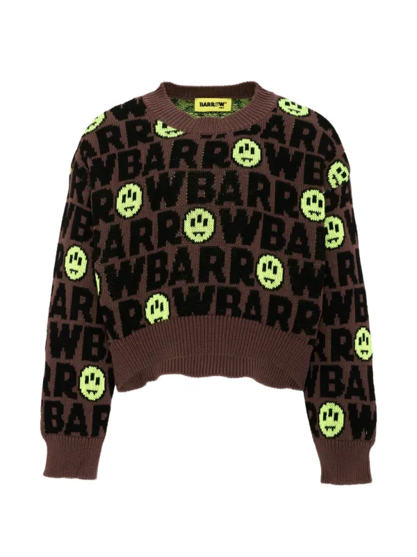 Barrow Kids logo-intarsia Knitted Sweater | ブラウン | FARFETCH JP