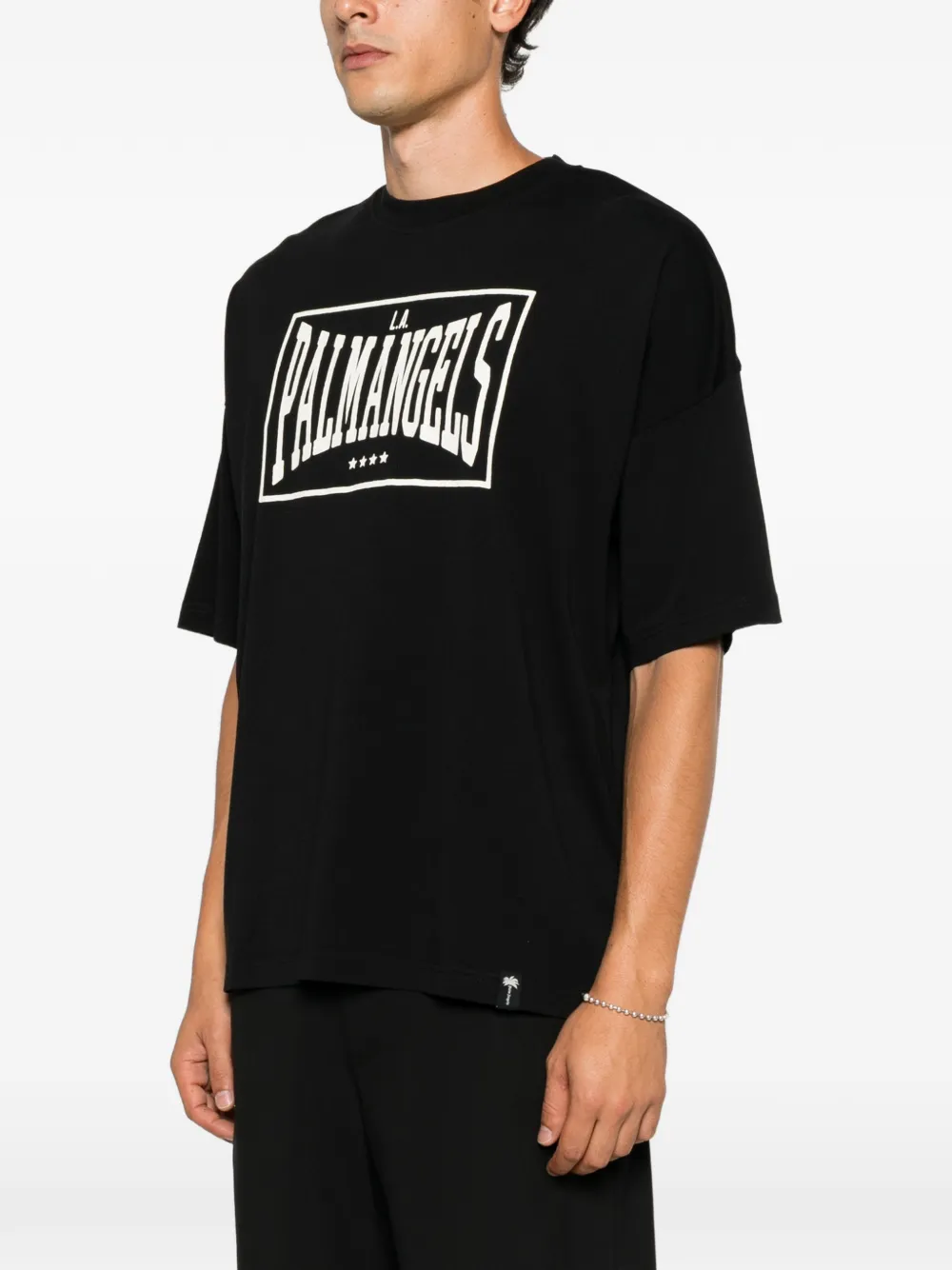 Palm Angels Vintage Box Logo T-shirt met print en korte mouwen Zwart