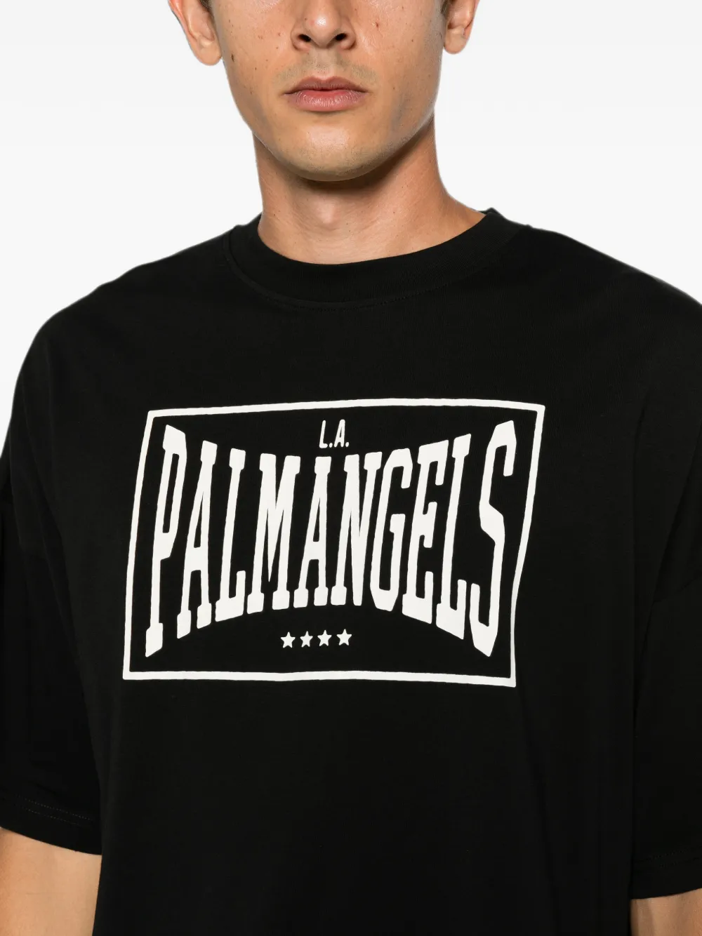 Palm Angels Vintage Box Logo T-shirt met print en korte mouwen Zwart