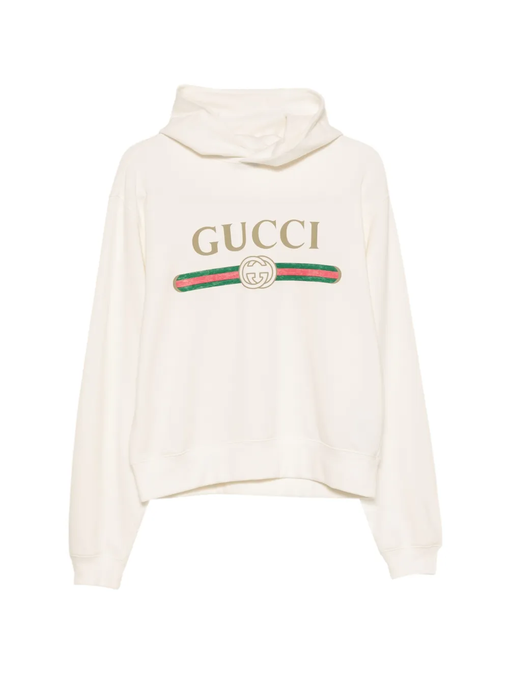 Gucci Interlocking G logo-print hoodie - White