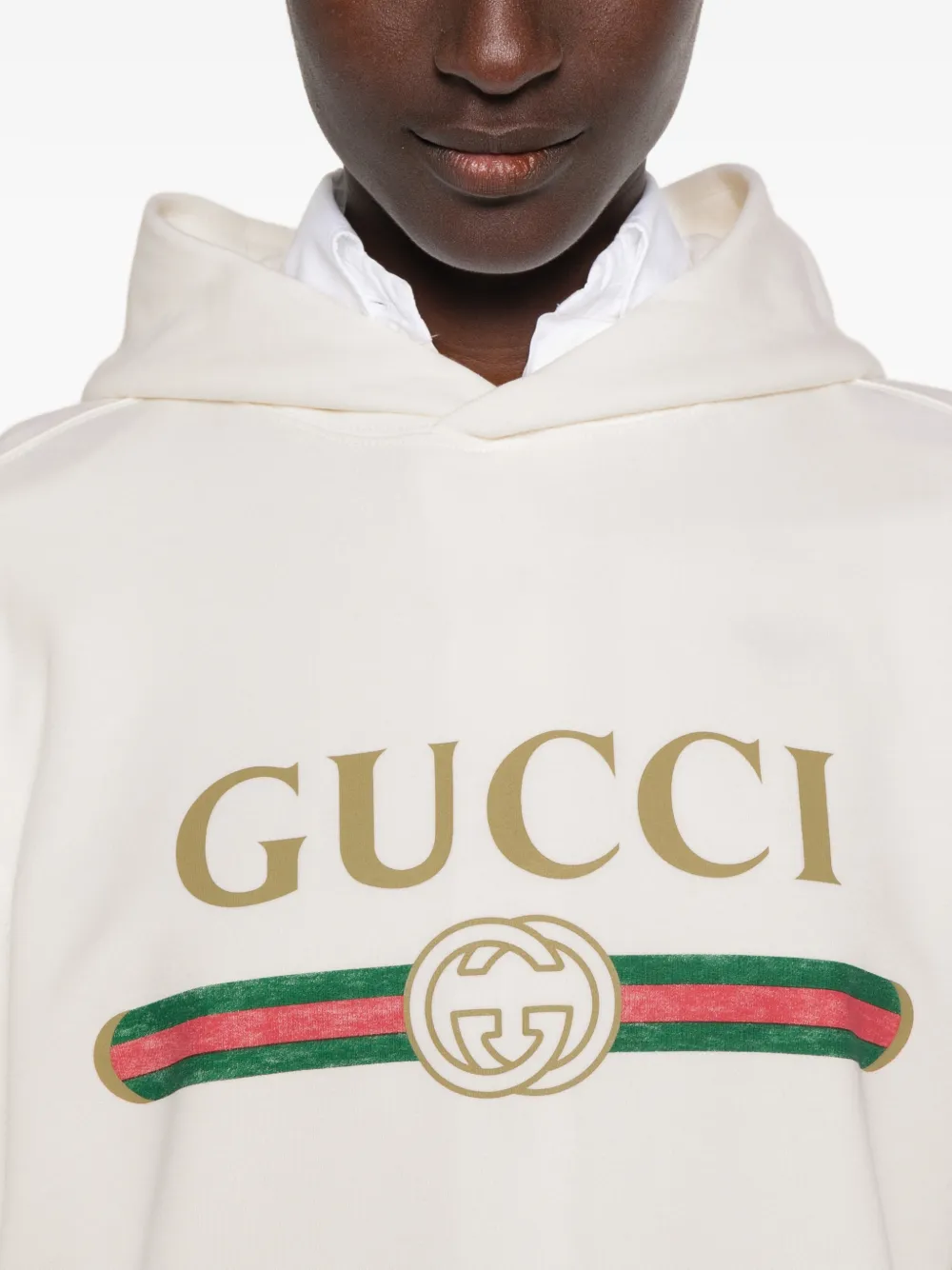 Gucci Hoodie met logoprint Wit