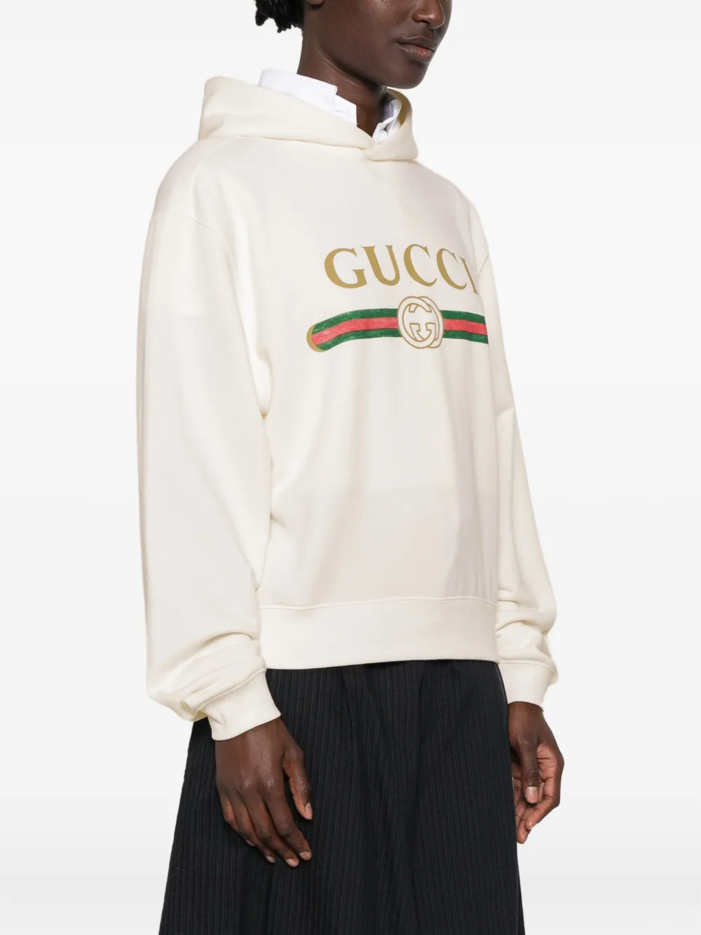 Gucci Hoodie met logoprint Wit