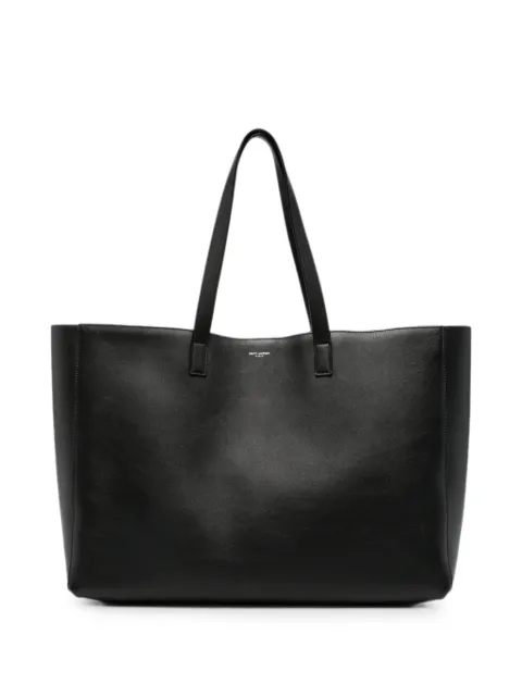 Saint Laurent logo-stamp leather tote bag
