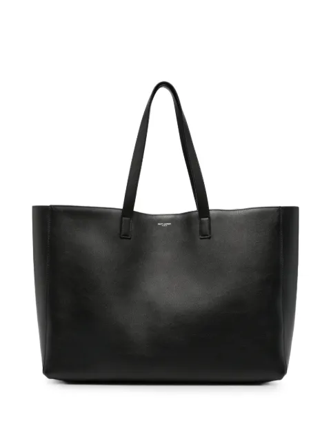 Saint Laurent logo-stamp leather tote bag