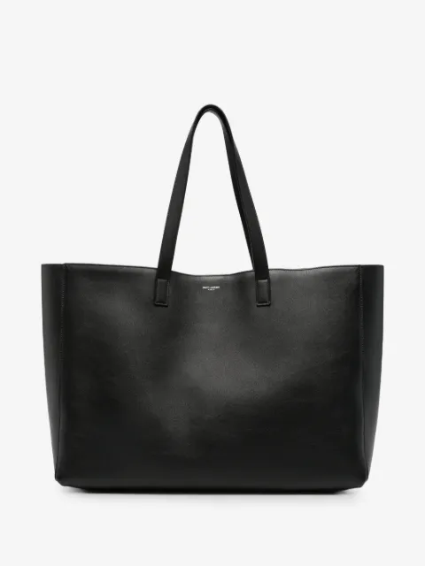 Saint Laurent logo-stamp leather tote bag