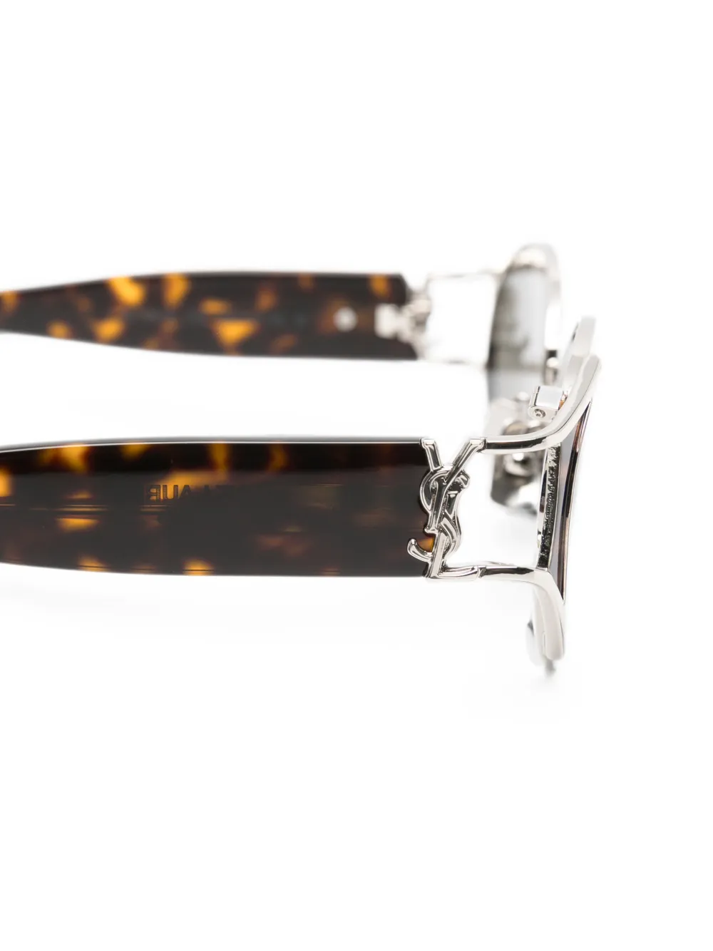 Saint Laurent Eyewear Cassandre zonnebril met schildpadschild-design Bruin