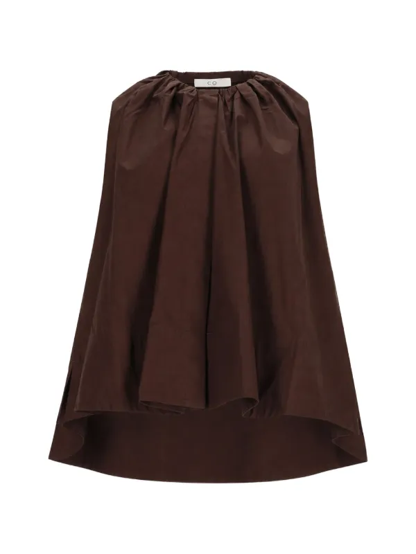 Co Gathered Sleeveless Top in Brown