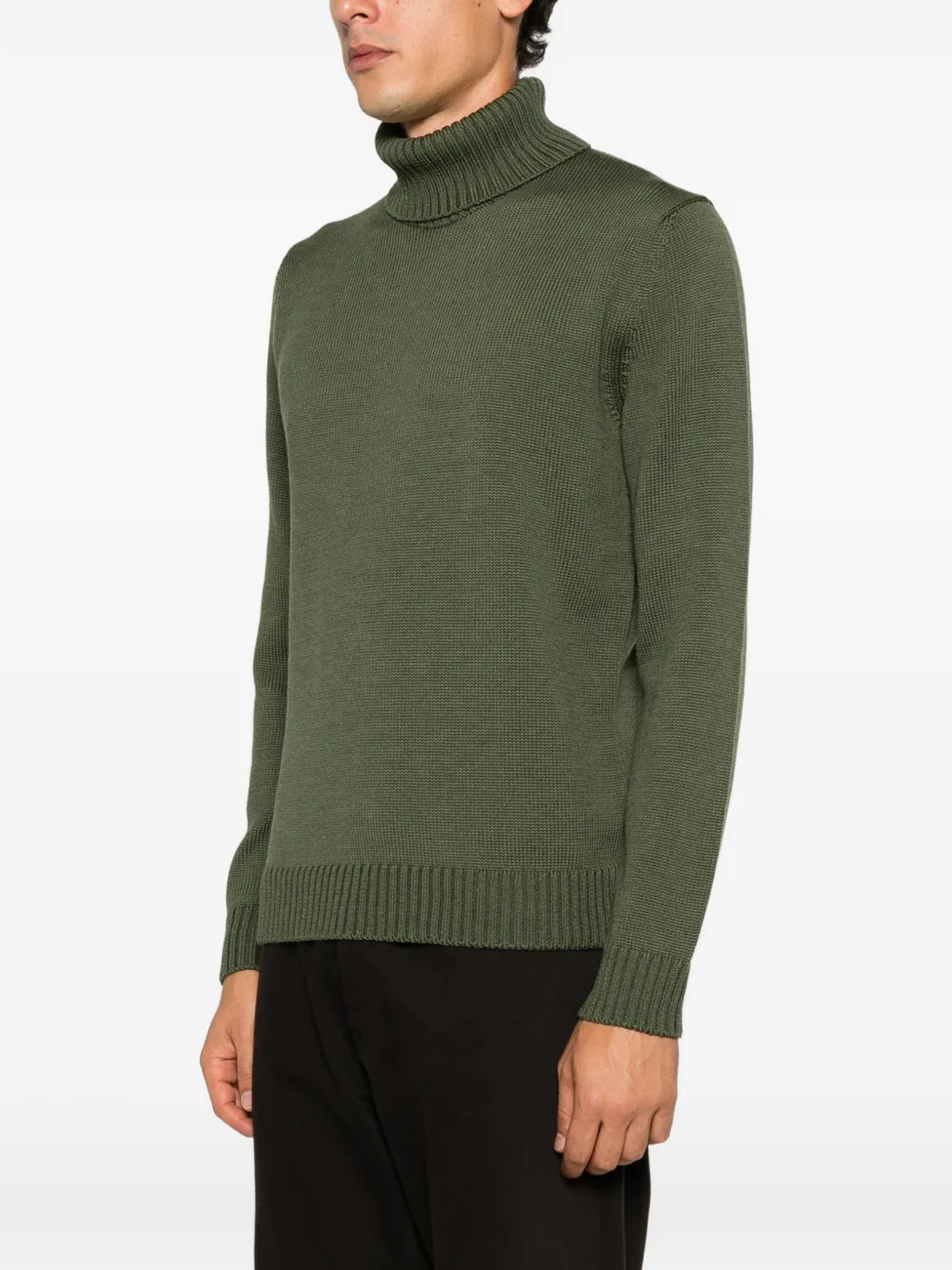 Zanone Geribbelde coltrui Groen