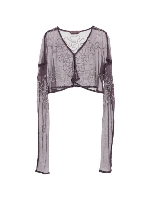 John Galliano Pre-Owned 2000s beaded mesh top