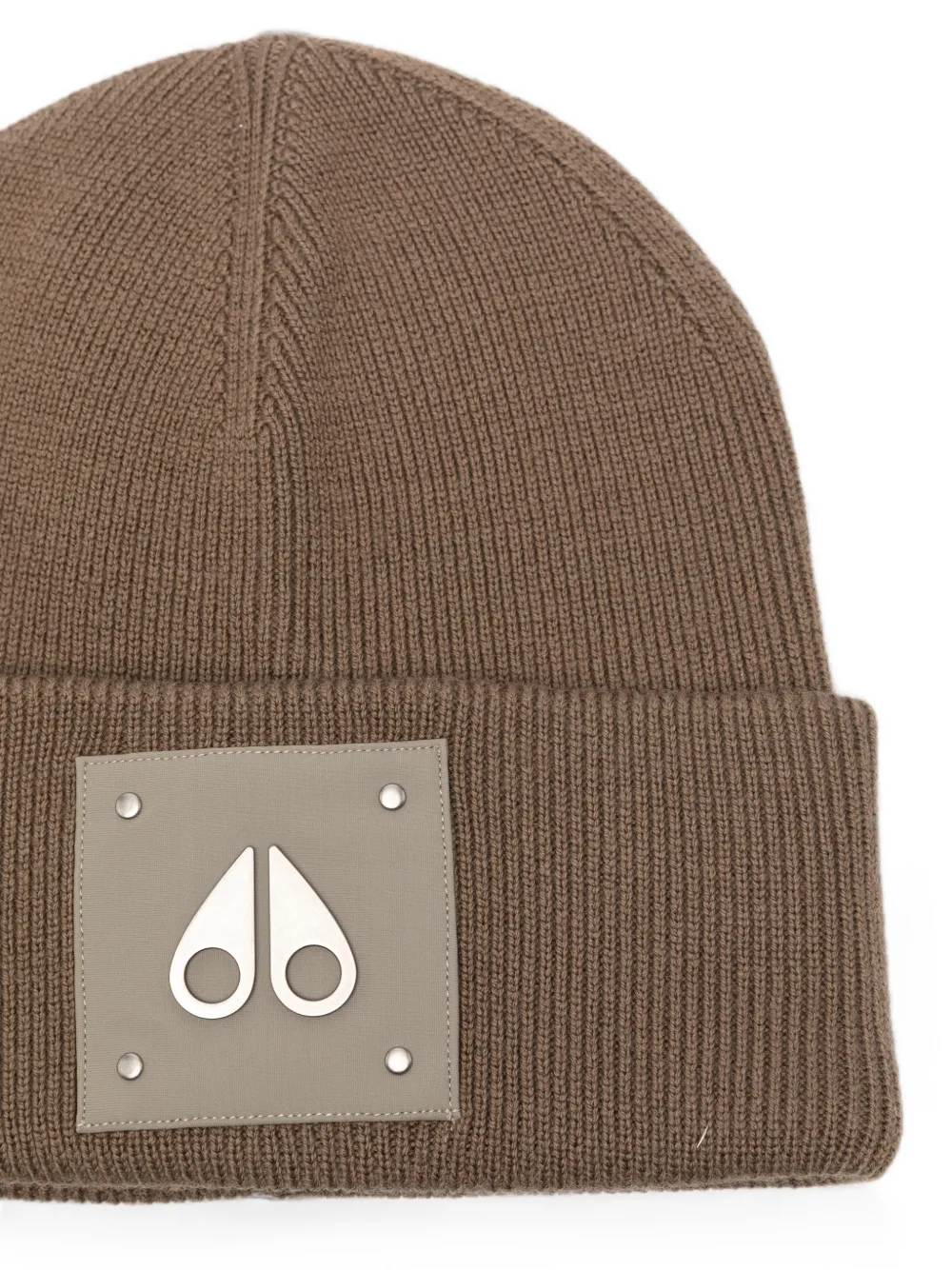 Moose Knuckles Ribgebreide muts Bruin