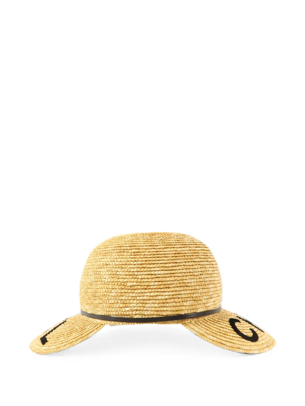 CHANEL Pre-Owned logo-detail straw cap - Neutrals