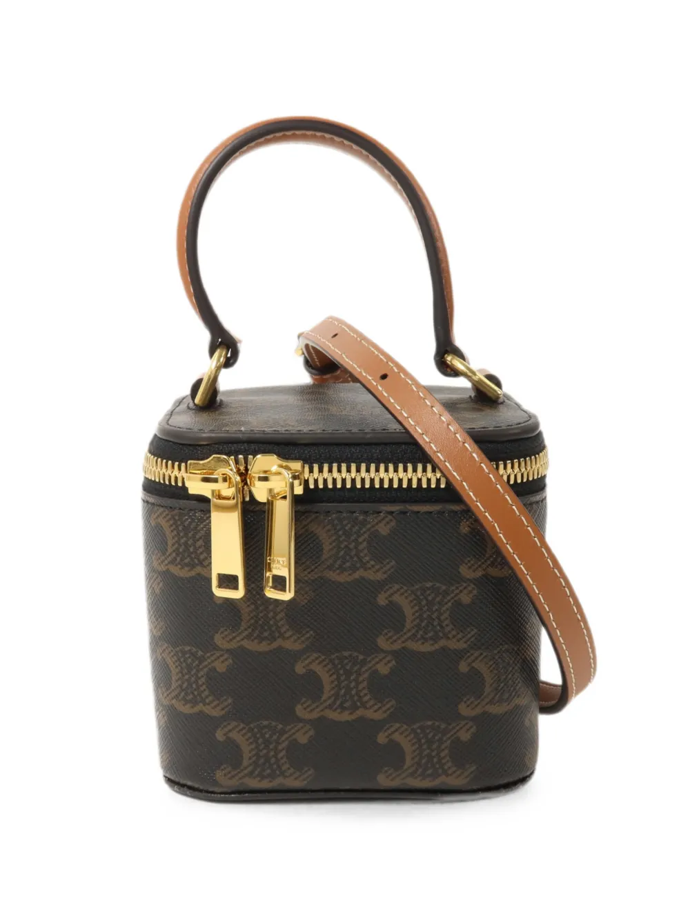 Celine Pre-Owned triomphe-pattern cross body bag - Brown