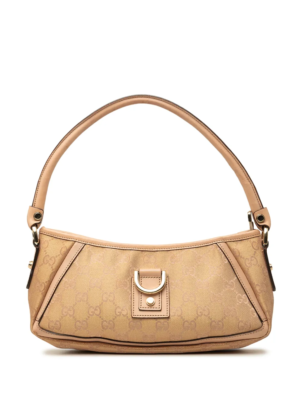 Pre-owned Gucci 2000-2015 Gg Canvas Abbey D Ring Pochette Handbag In Brown