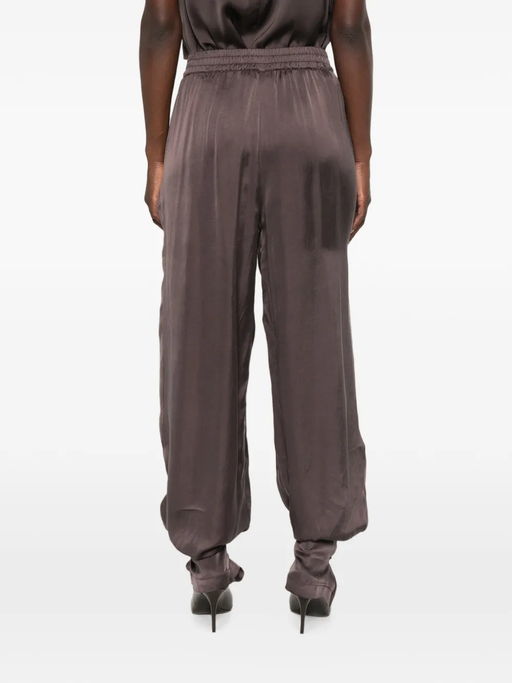 THE ANDAMANE Renee broek met elastische tailleband Bruin